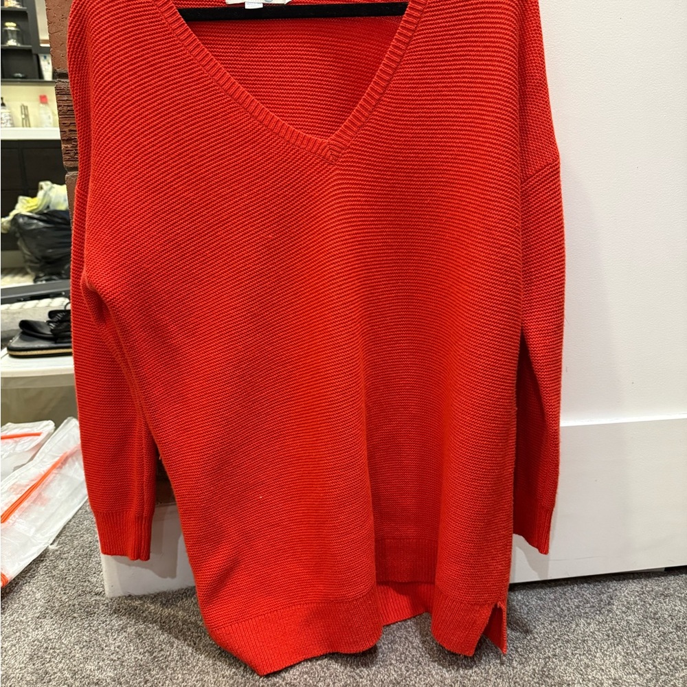 Boden Bright Red V-Neck Sweater